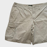 Eddie Bauer Baggy Cargo Shorts Men's Tan Cream Relaxed Wide Leg Size 40 Waist