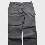 Carhartt Grey Carpenter Pants Baggy Straight Wide Leg Trousers Men's 36x31