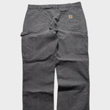 Carhartt Grey Carpenter Pants Baggy Straight Wide Leg Trousers Men's 36x31