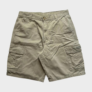 Wrangler Baggy Cargo Shorts Men's Tan Brown Relaxed Size 33 Waist