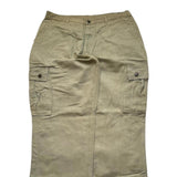Baggy Cargo Pants Men's Criss Cross Tan Baggy Straight Leg Trousers Cotton 36x31