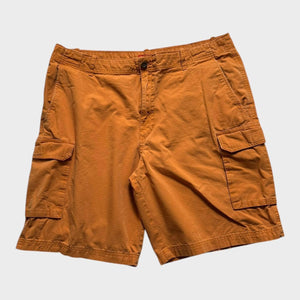 Izod Cargo Shorts Men's Orange Tan Baggy Relaxed Canvas Cotton Size 38 Waist