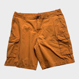 Izod Cargo Shorts Men's Orange Tan Baggy Relaxed Canvas Cotton Size 38 Waist