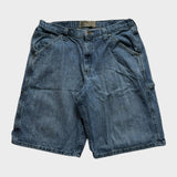 Lee Carpenter Shorts Baggy Relaxed Men's Blue Denim Jorts Size 36 Waist