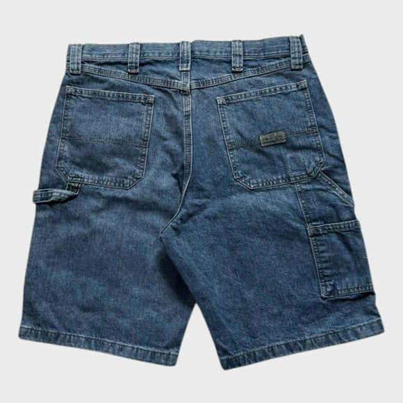 Wrangler Carpenter Shorts Baggy Relaxed Men's Blue Denim Jorts Size 34 Waist