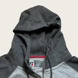 Russell Athletic Hoodie Men's Grey Blank Full Zip Size XXL Hooded Sweatshirt