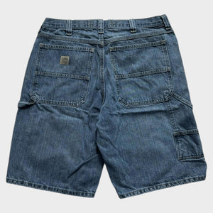 Lee Carpenter Shorts Baggy Relaxed Men's Blue Denim Jorts Size 36 Waist