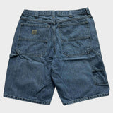 Lee Carpenter Shorts Baggy Relaxed Men's Blue Denim Jorts Size 36 Waist