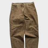 Levi's Men's Brown Tan Stonewashed Baggy Relaxed Tapered Jeans 33x30
