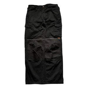 Baggy Cargo Pants Men's Black C&C Workwear Relaxed Straight Leg Trousers 34x29