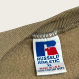 Russell Athletic Blank Sweatshirt Men's Tan Brown Pullover Jumper Size Large