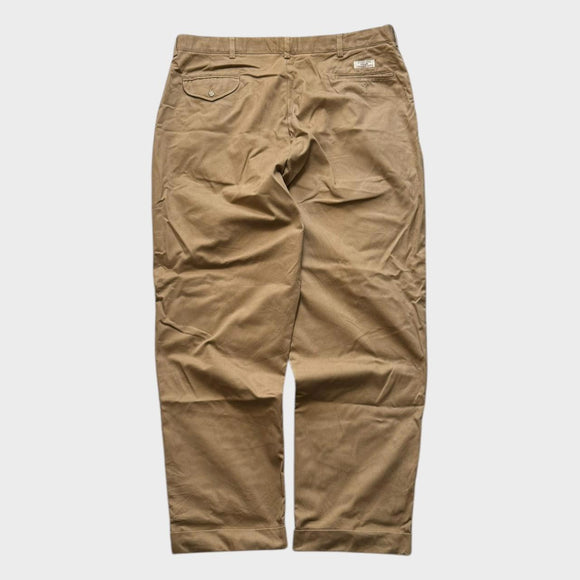 Ralph Lauren Chinos Pants Men's Tan Brown Baggy Straight Leg Trousers 40x32