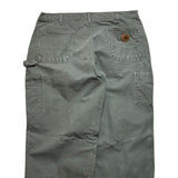 Carhartt Green Carpenter Jeans Pants Trousers Baggy Wide Leg Men's 38x27