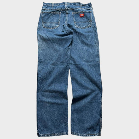 Dickies Blue Baggy Jeans Straight Wide Leg Relaxed Men's 36x34 Vintage