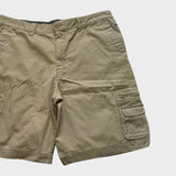 Izod Baggy Cargo Shorts Men's Tan Brown Cotton Canvas Relaxed Wide Leg 38 Waist