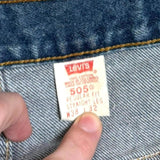 Levi's 505 Jeans Vintage 90s Men's Blue Denim Regular Straight Leg 38x29 1999