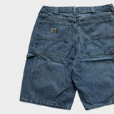 Lee Carpenter Shorts Baggy Relaxed Men's Blue Denim Jorts Size 36 Waist