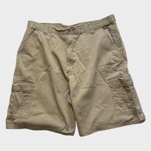 Wrangler Baggy Cargo Shorts Men's Tan Brown Relaxed Wide Leg Size 42 Waist