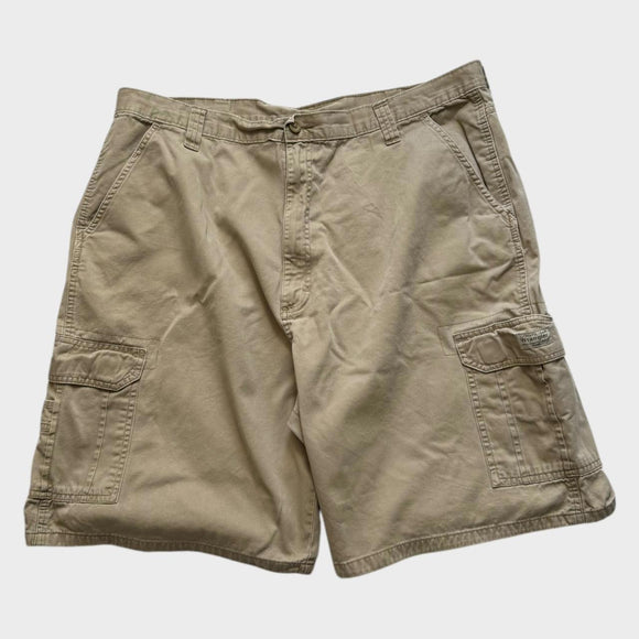 Wrangler Baggy Cargo Shorts Men's Tan Brown Relaxed Wide Leg Size 42 Waist