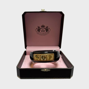 Vintage 1990s Juicy Couture Women's Black and Gold Bracelet Jewellery 90s