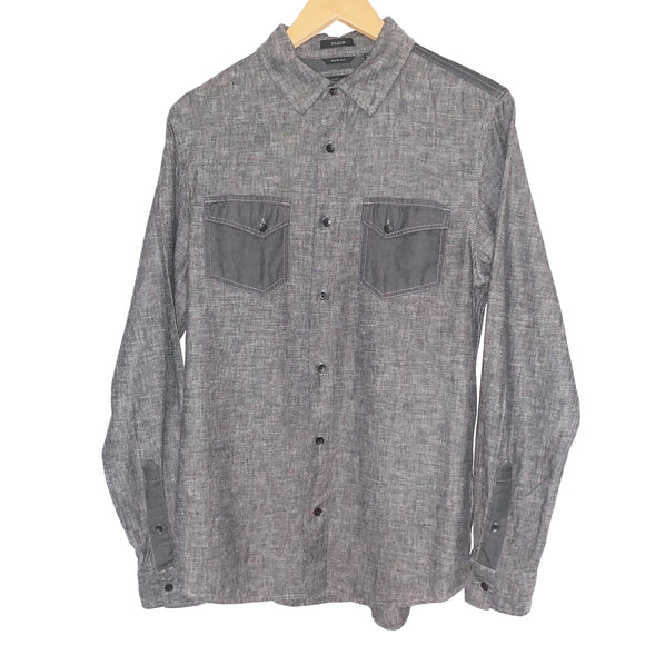 Vintage Guess Long Sleeve Grey Shirt - Small