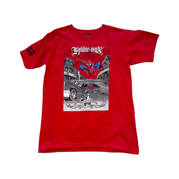 Vintage Stussy Marvel's Spiderman Red T-shirt - Size Small