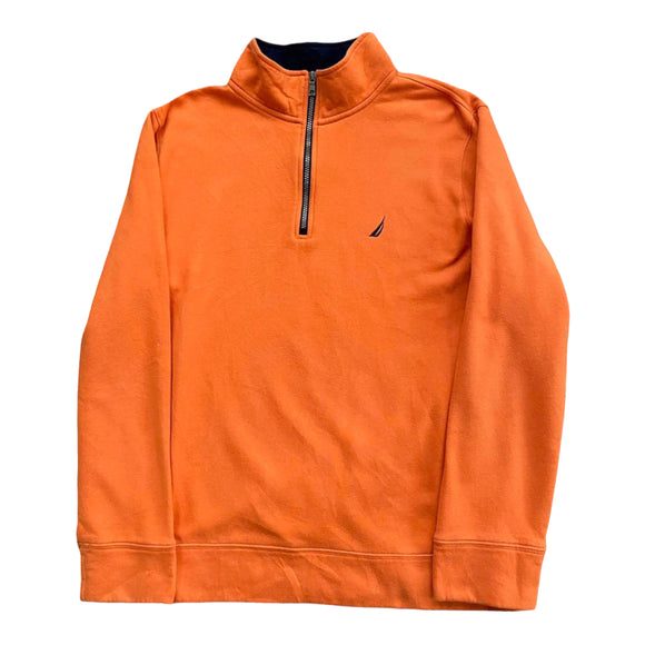 Vintage Nautica Orange Pullover Q Zip Sweatshirt - XL