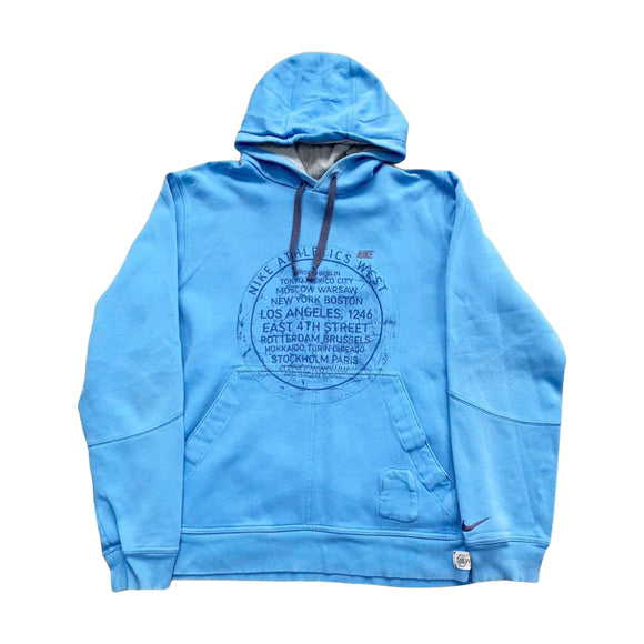 Nike Athletics Light Blue Spell Out Hoodie - XL