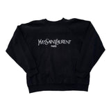 Vintage YSL Spell Out Black Sweatshirt - Men's Medium