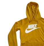 Vintage Nike Spell out Yellow Cropped Hoodie - Women's XS