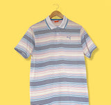 Puma Small Logo Striped Polo Shirt - Medium