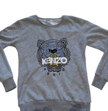 Vintage Kenzo Spell Out Grey Sweatshirt - Women's XS