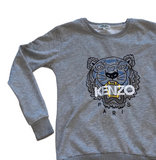 Vintage Kenzo Spell Out Grey Sweatshirt - Women's XS