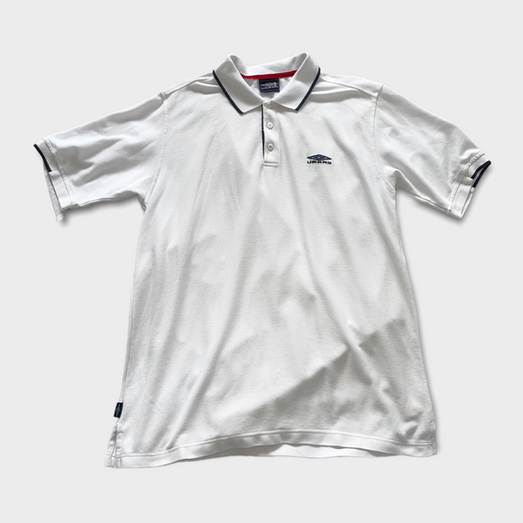Vintage Y2K Umbro White Polo Shirt - Men's Large
