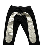 Evisu Daicock Spell Out Black Track Pants - Size Medium