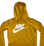 Vintage Nike Spell out Yellow Cropped Hoodie - Women's XS