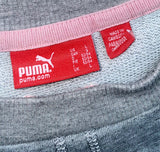 Puma Light Grey And Pink Spell Out Sweatshirt - Large