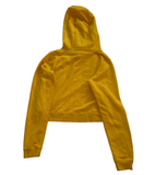 Vintage Nike Spell out Yellow Cropped Hoodie - Women's XS