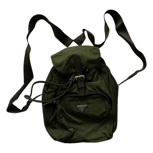 Vintage Prada Green Mini Backpack Bag - One Size