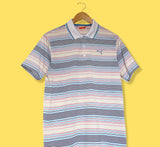 Puma Small Logo Striped Polo Shirt - Medium